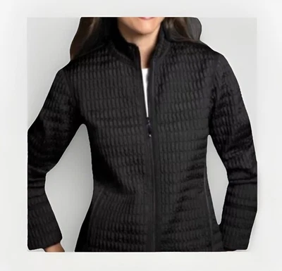 Chaqueta acolchada negra con cremallera completa forro para mujer AEROS BY KRISTEN BLAKE talla grande Foto 1 de 4