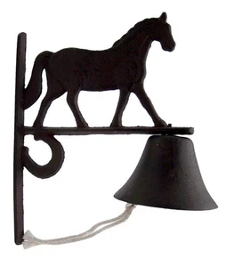 Campana da pranzo con ciondolo equitazione fattoria, campanaccio vintage in ghisa, 7,75 pollici - Foto 1 di 5