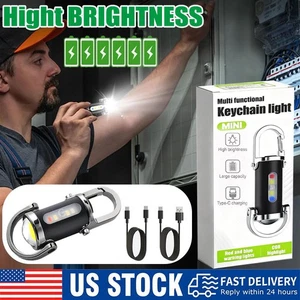 NUEVO Mini Linterna LED Super Brillante USB Recargable Bolsillo Llavero Antorcha - Imagen 1 de 23