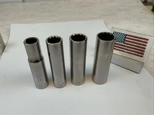 Craftsman 4pc 3/8 Drive 12pt Deep SAE Sockets, 3/8min-9/16max, G2, USA Gray - Picture 1 of 5