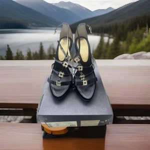 NEU Sandale von ESCADA, Gr.39, Leder, Strass, schwarz, NEU, RAR!!! UVP 630,00 - Bild 1 von 8
