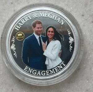 2017 Harry & Meghan Engagement Royal Wedding Colorized Token - Picture 1 of 2