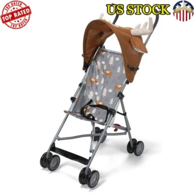 Lightweight Umbrella Stroller W/ Canopy 3-Point Harness Compact Fold Easy Carry - Image 1 of 4