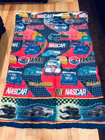Vintage Nascar Daytona 500 Twin Bed Comforter Blanket 1990s Cover