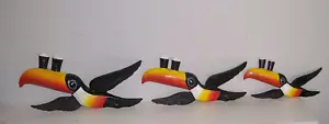 LARGE GRADUATED SET OF 3 GUINNESS FLYING TOUCANS VINTAGE DESIGN BAR PUB HOME - Picture 1 of 11