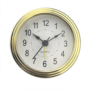 Miniature Snooze Clock Face Replacement with Arabic Numbers and Gold Trim 78mm - Picture 1 of 8