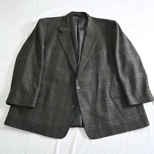 Burberry London 54R Portly Brown Plaid Flannel Wool Blazer Jacket Sport Coat - Picture 1 of 12