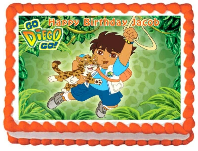 GO DIEGO GO Comestible Cake Topper Imagen de Fiesta Foto 1 de 2