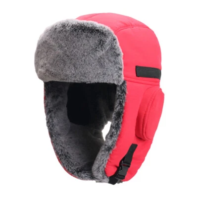 Men Winter Fur Lined Aviator Hats Russian Ushanka Windproof Warm Earflap Ski Cap - Image 1 of 4