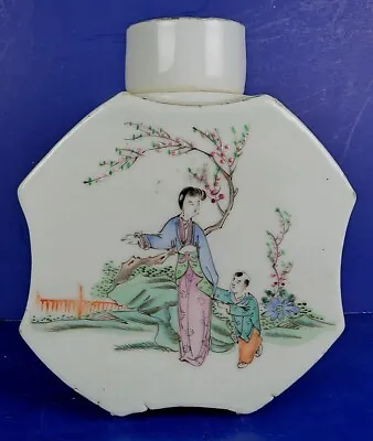 Antique Chinese Famille Rose Porcelain Tea Caddy • 134.90$