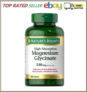 Nature's Bounty High Absorption Magnesium Glycinate 240 mg, 180 Capsules - Picture 1 of 2