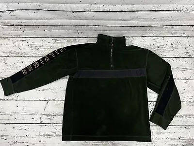 De Colección Años 90 Tommy Hilfiger 1/4 Cremallera Polar Deletrear Pullover Sudadera Chaqueta - M Foto 1 de 4