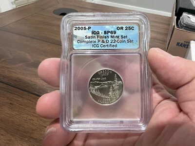 2005-P OR Oregon State Quarter MS Satin Finish - ICG SP69 - Image 1 of 4