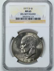 1977-D $1 Big Sky Hoard Eisenhower Dollar MS65 NGC 3552574-113 - Picture 1 of 2