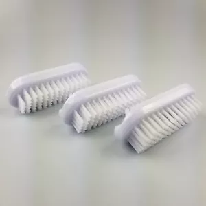 3 PC DOUBLE-SIDED NAIL CLEANING BRUSH (WHITE) - Picture 1 of 6