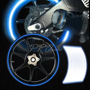 16/17/18/19" Reflective Rims Tape/Wheel Rim Decal Strips Trim Sticker Kit Blue - Picture 1 of 7