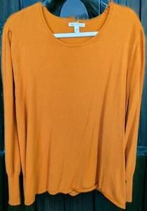 Est. 1946 Women's 2X Long Sleeve Harvest Orange Crew Neck Sweater - Picture 1 of 7