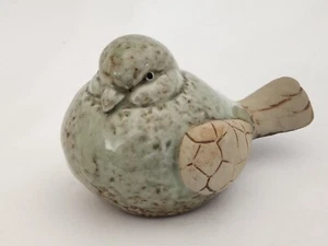 Ceramic bird figurine greenish grey glossy round unbranded EUC - Bild 1 von 8