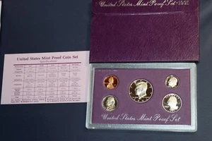 1991 US Mint Proof 5-Coin Set With original box and certificate ( COA ) - Picture 1 of 4