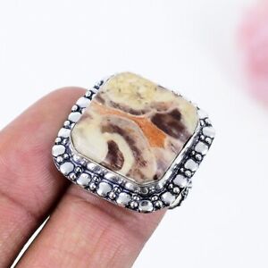 Crazy Lace Agate 925 Silver Plated Handmade Ring Of Us Size 7.5