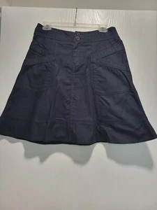 Nanette Lepore Y2K Black Denim A Line Ruffle Mini Skirt with Pockets Size 4 - Picture 1 of 8