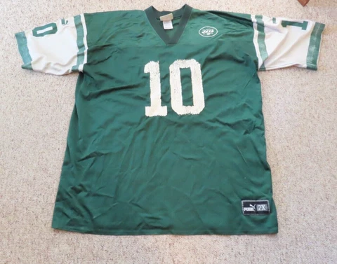 2X Vintage Puma New York Jets Pennington #10 Green NFL Jersey Cover