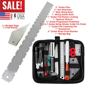 Luthier Guitar Care Kit Repair Maintenance Tools Neck Notched Straight Edge Set - Picture 1 of 12