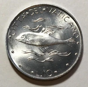 Vatican 10 Lire 1973 - Fish (Ichthys) - Pope Paul VI - Uncirculated - Picture 1 of 3
