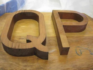 Q P Vintage Wood Letter Arial Bold Pattern stamp - Picture 1 of 5