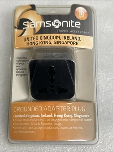 Samsonite Grounded Adapter Plug UK/Hong Kong/Singapore Black 44389-1041 - Picture 1 of 2
