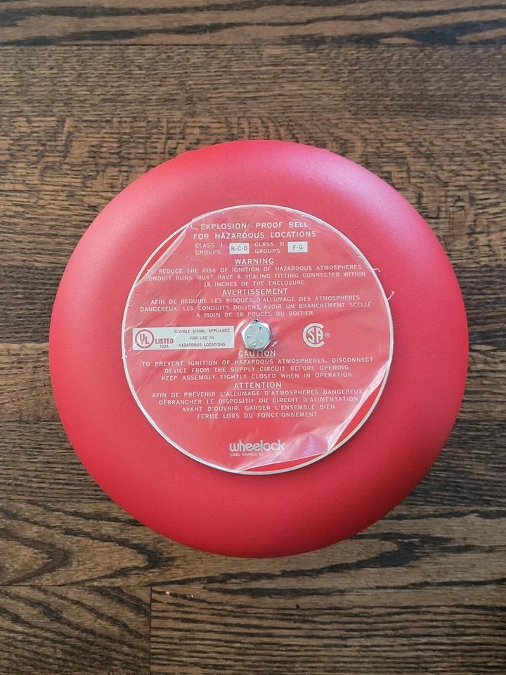 WHEELOCK EXPLOSION-PROOF BELL FOR HAZARDOUS LOCATIONS CSX10 115V 0.125AMPS MAX - Image 1 of 4