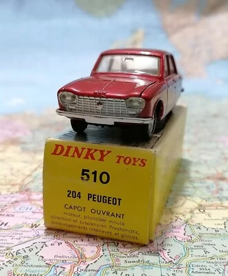 PEUGEOT 204 - Vintage Scala 1/43 , Dinky toys 510 , Made in France 1965 - Immagine 1 di 4