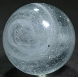 Greiner Antique German Handmade Marble Early 1860s Cotton Ghost 23.6mm 29/32'' - Picture 1 of 21