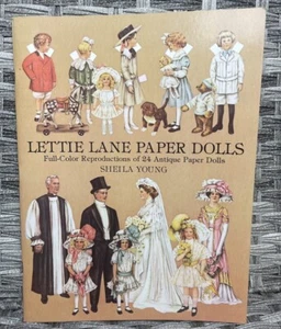Book - Lettie Lane Paper Dolls - Reproduction of 24 Antique Paper Dolls  Un-Cut - Picture 1 of 11
