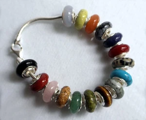 925 SILBER + EDELSTEIN *** Armband-Modul Bead 1-2-3-5-10-12-16 Stück - Picture 1 of 2