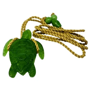 Genuine Natural Green Jade Hawaii Honu Sea Turtle Hawaiian Necklace Pendant - Picture 1 of 4