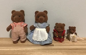 Vintage Sylvanian Families Calico Critters Timbertop Brown Bear Family of four - Picture 1 of 3