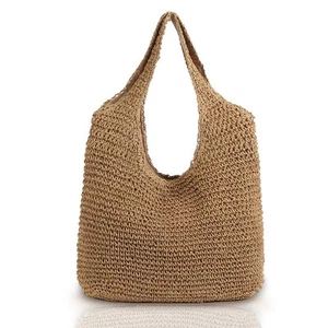 Hand-woven Soft Large Straw Shoulder Bag Boho Straw Handle Tote Retro Summer ... - Picture 1 of 7