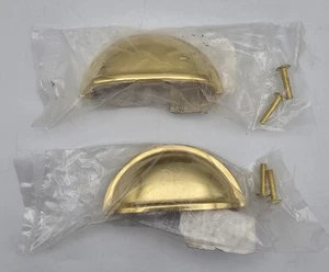Amerock BP 4235-B Polished Brass Drawer Pulls ~ 3" Cup New PAIR - Picture 1 of 7