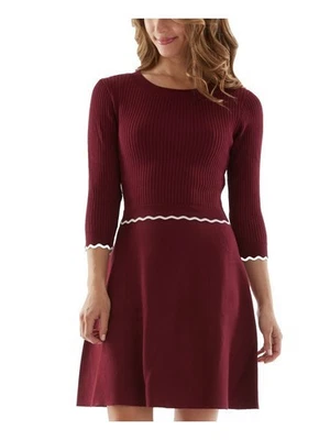 Hermoso Vestido BCX Granate Tejido M Foto 1 de 4