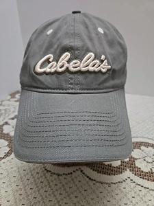 Cabela's Gray Fishing Hunting Adult Men's Cap Hat Adj Strapback Embroidered Logo - Picture 1 of 10