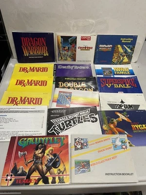 LOTE DE MANUALES NINTENDO NES PAQUETE GAUNTLET NINJA DRAGON CHIP DALE MARIO AND MOR Foto 1 de 4