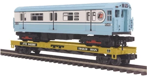 MTH Premier 20-98381 MTA World's Fair Flat Car w/ R-36 World's Fair Subway Car - Picture 1 of 8