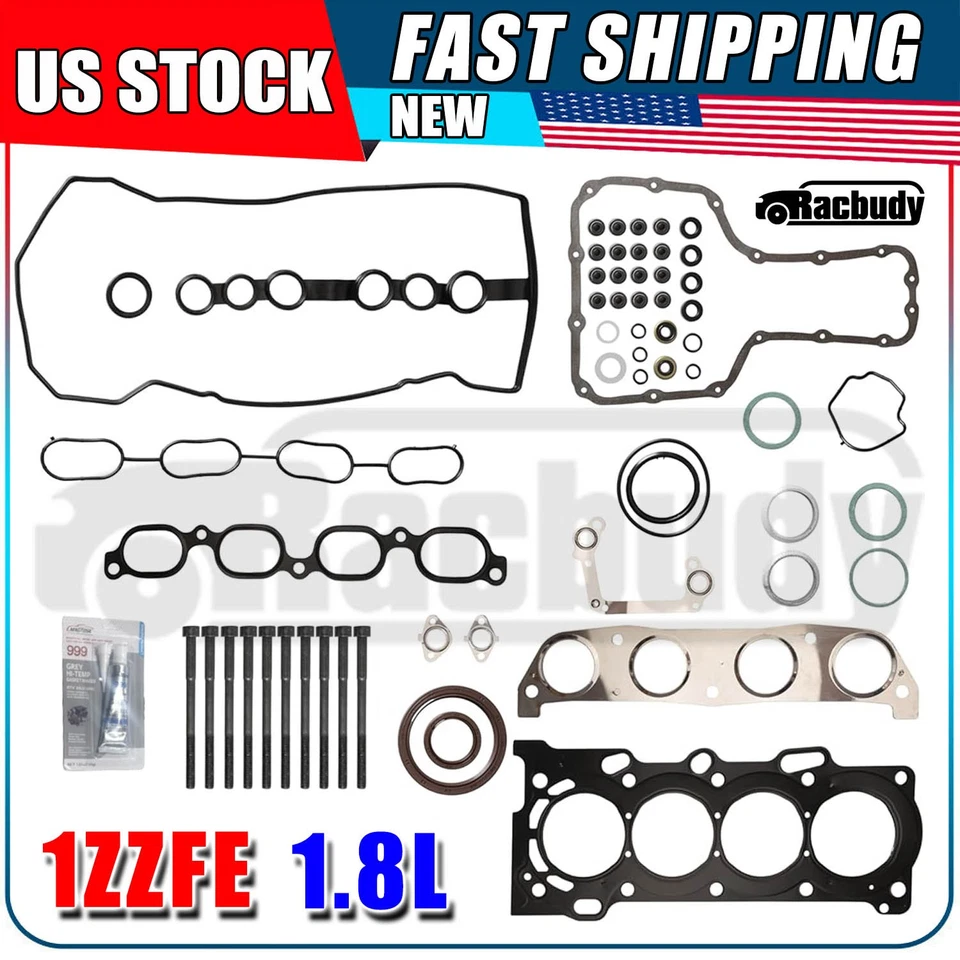 Full Gasket Kit w/ Head Bolts 1ZZFE For Toyota Celica Corolla Matrix Pontiac 1.8 - Изображение 1 из 4