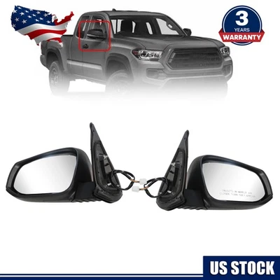 Espejos retrovisores laterales térmicos para Toyota Tacoma 2016-2021 intermitente lateral izquierdo y derecho Foto 1 de 4
