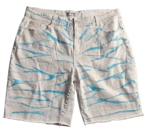Vtg Kreamy Hand-Painted Cut Off Denim Shorts Custom Blue Splatter Womens 3X Y2K - Picture 1 of 10