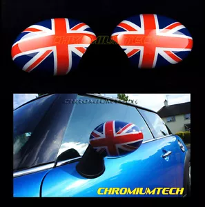 Mini R55 R56 R57 R58 R59 R60 R61 Union Jack Espejo Cubierta para Manual Pliegue - Picture 1 of 4
