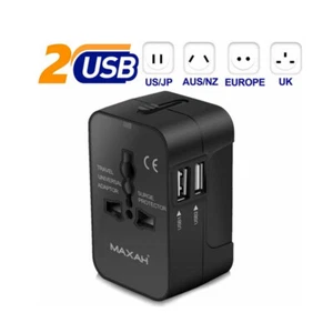 International Universal Travel Power Adapter 2 USB Ports Converter Charger Plug - Picture 1 of 20