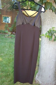 TAHARI schwarzes formelles Abend Trägerkleid 4 kleine Krepp Satin - Bild 1 von 3