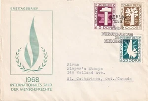 GERMANY DDR 1968 FIRST DAY COVER, RIGHT TO WORK TREE AND GLOBE, RIGHT FOR PEACE - Picture 1 of 1